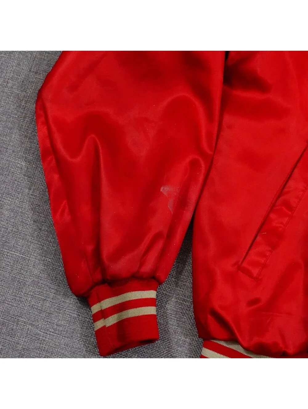 Vintage 80s Red Lightweight Jacket TGI Friday's Nylon Shell Acoba Lining